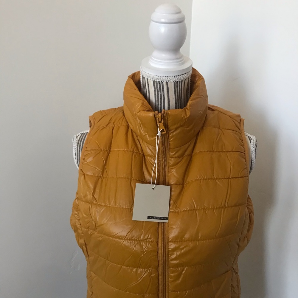 Mustard Quilted Padded Vest - Picture 6 of 11